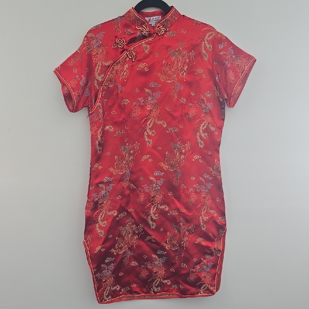 Elegant Red Cheongsam Dress
